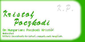 kristof poczkodi business card